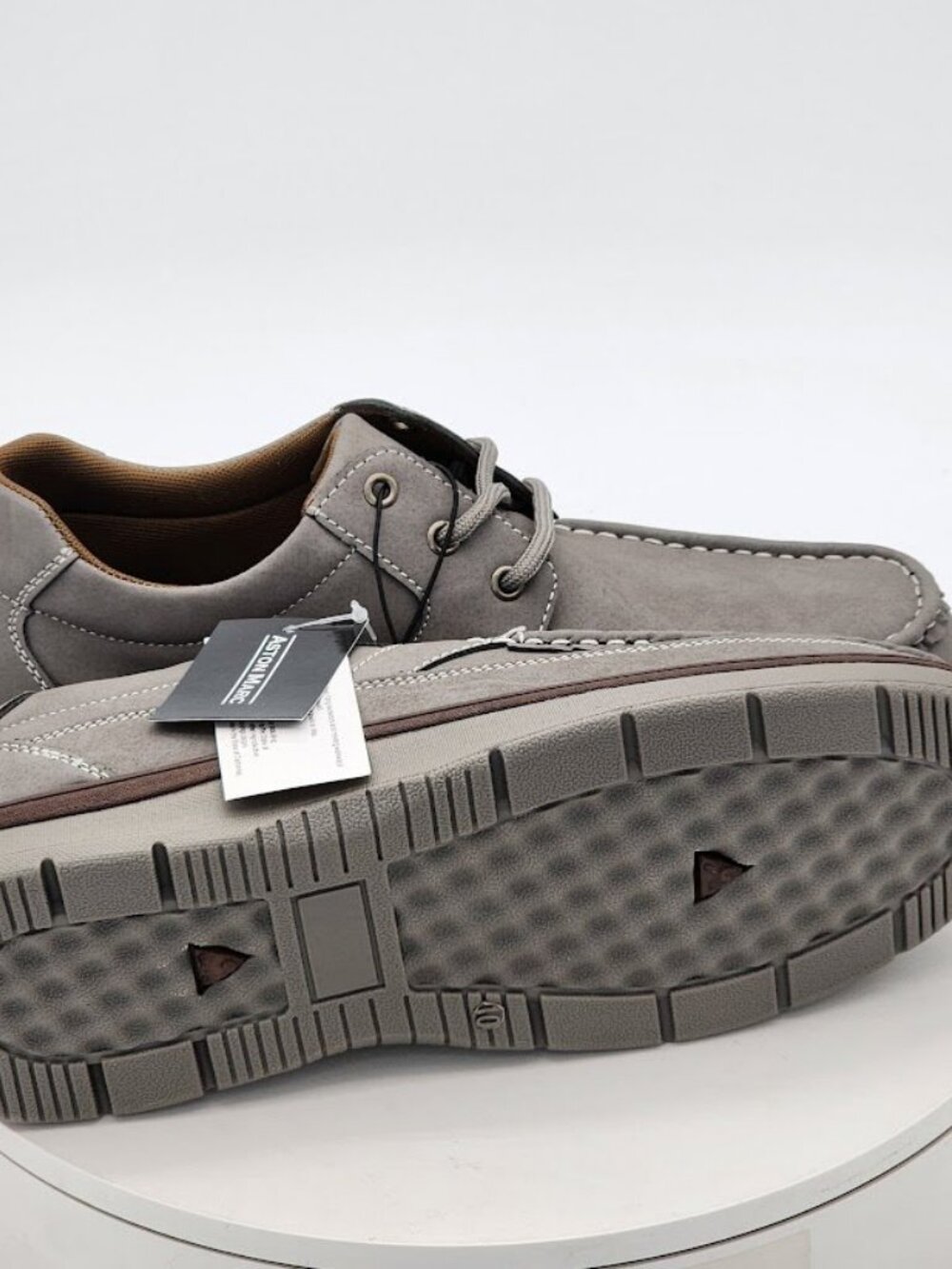 Aston Marc Newport Men’s Gray Moc Toe Casual Comfort Shoes Size 10 M New - Picture 11 of 13